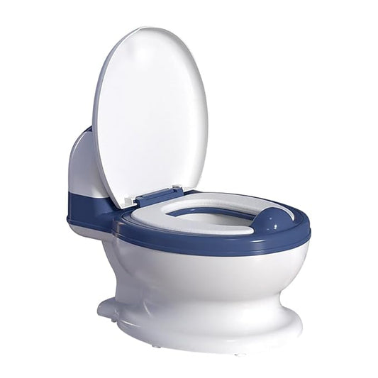 Potty Training Toilet, Realistic Potty Training Seat, Toddler Potty Chair with Soft Seat, Removable Potty Pot, Toilet Tissue Dispenser and Splash Guard, Non-Slip for Toddler& Baby& Kids