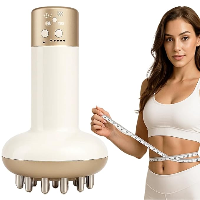 Lymphatic Drainage Massager & Anti Cellulite Massage Tool, Reduce Stretch Marks & Cellulite, for Legs, Arms & Belly, Body Sculpting Machine with Microcurrent, Light, Heat & Vibration,White