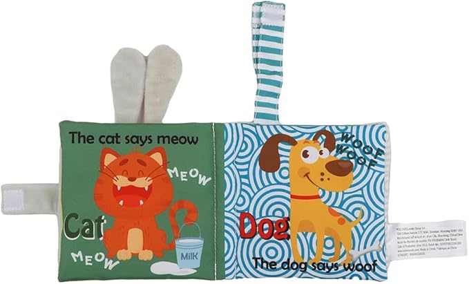 bebe mondo Crinkle Books for Babies, Soft Baby Books 0-6 Months, Infant Toys for 0-6-12-18 Months, Tummy Time Mirror Toy, Bunny Rabbit, Baby Gifts for Boys & Girls, Shower Gift