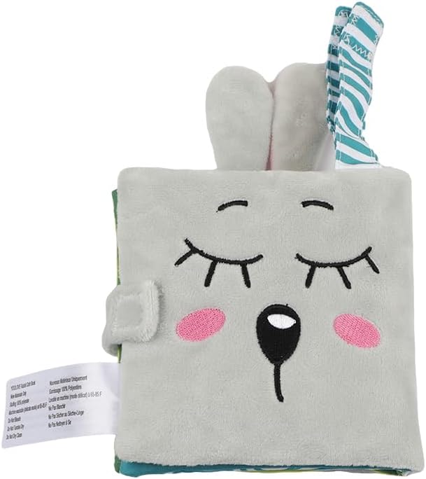 bebe mondo Crinkle Books for Babies, Soft Baby Books 0-6 Months, Infant Toys for 0-6-12-18 Months, Tummy Time Mirror Toy, Bunny Rabbit, Baby Gifts for Boys & Girls, Shower Gift