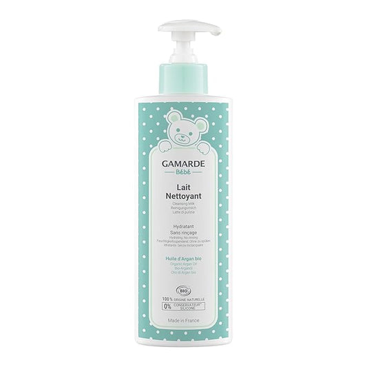 Gamarde Baby Cleansing Milk - No-Rinse Baby Bath - Soothes Redness, Discomfort, and Removes Impurities - Clean and Soft Skin - 13.52 oz Cleanser