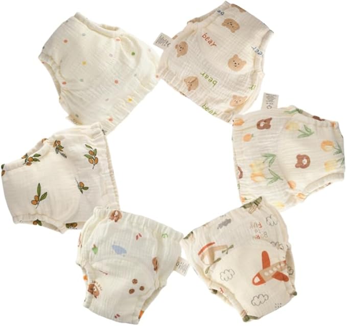 Baby Training Underpants,Soft Cotton Absorbent Potty Training Underwear For Baby Boys And Girls 6 Pack