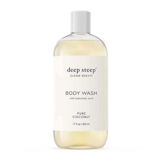 Deep Steep Body Wash, Pure Coconut, 17 oz – Hydrating Shower Gel with Hyaluronic Acid, Shea Butter, Aloe Vera & Argan Oil – Vegan, Clean Beauty, Clean & Refreshed Skin
