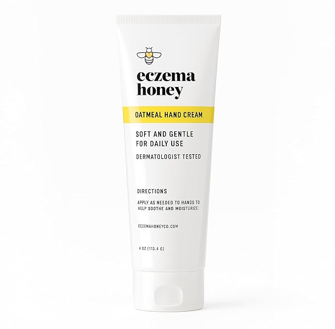ECZEMA HONEY Oatmeal Hand Cream - Natural Hand & Body Lotion for Eczema Rash Relief - Eczema Cream for Dry, Itchy, Sensitive, & Irritable Skin (4 Oz)