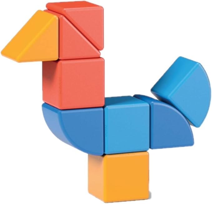 Geomag Magicube 9pcs Magnetic Blocks - Magnetic Building Blocks for Toddlers 1-3, Montessori Toys for 1+ Year Old, Autism Sensory Product, Magnets for Kids