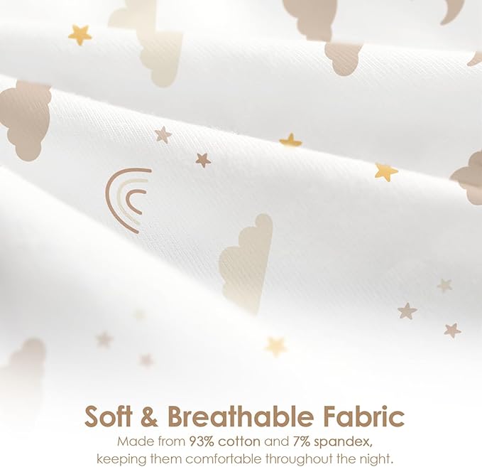 Baby Swaddle 0-2 Months, Cotton Arm-In Zipper Sleep Sack, Wearable Blankets Wrap for Newborn Infant Girls, Boys (Bear, Star Moon, Pack of 2)
