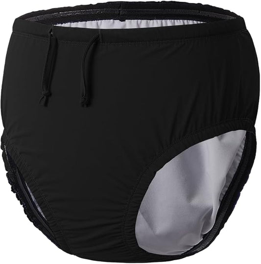 Youth Special Needs Reusable Swim Diapers Swimwear for Incontinence Cloth Diaper Covers Waterproof,Leakproof, Unisex (12-14T, Black)
