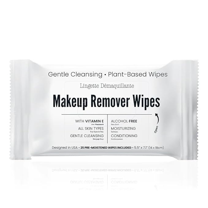 World Amenities - Bulk Makeup Remover Wipes - 25 Wipes per Bulk Pack - Resealable Packaging for Convenience