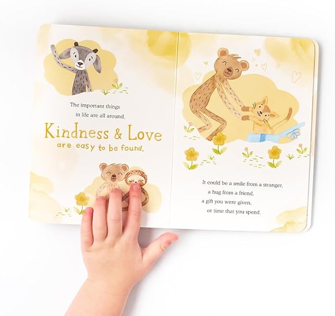 Slumberkins 14" Honey Bear Kin & 2 Board Books Complete Set Bundle | Promotes Gratitude, Respect & Sharing | Social Emotional Tools for Ages 0+ (Honey Bear Kin Plush + 2 Board Books)