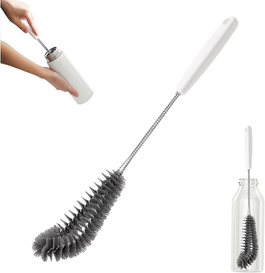 16 inches Long Handle Black Bottle Cleaning Brushes - Perfect for Baby Bottles, Sports Bottles, Glassware, Mugs, Jars, and Stemware (1-pc)