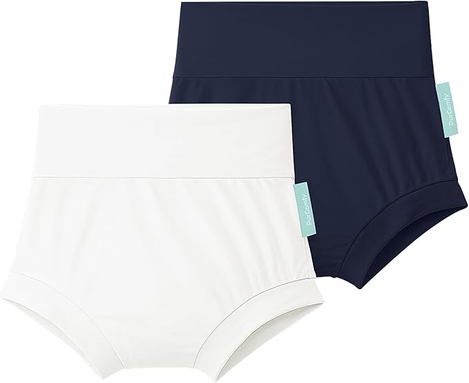 Baby Bloomers Bummies, Soft Bamboo Viscose High Waist Belly Shorts & Diaper Cover for Infant Toddler Girls Boys, 2-Pack