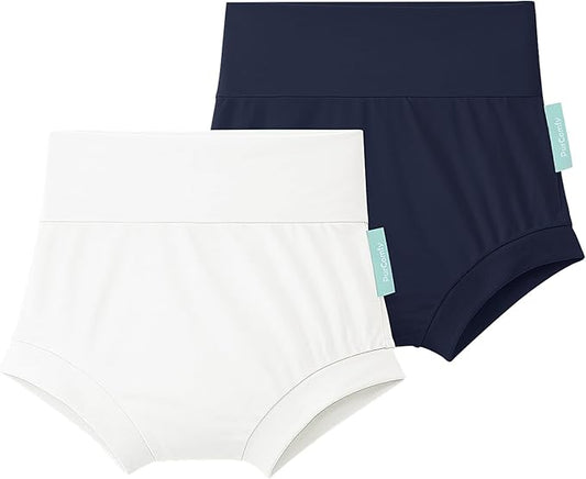Baby Bloomers Bummies, Soft Bamboo Viscose High Waist Belly Shorts & Diaper Cover for Infant Toddler Girls Boys, 2-Pack