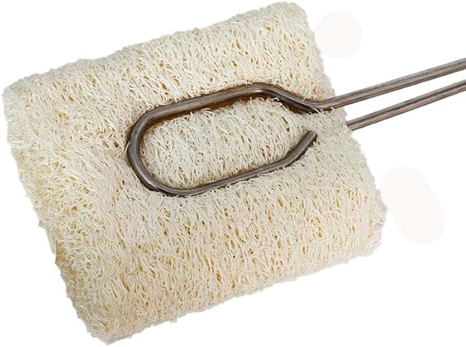 Stainless Steel Bottle Brush Set with Loofah Head, Long and Short Handle, 15.2 and 11.4 Inch, Removable Cleaning Brush for Home, Commercial Use