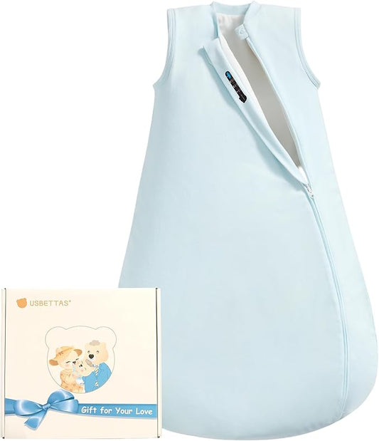 1.0 Tog 2.5 Tog Baby Sleep Sack, 100% Cotton Baby Sleeping Bag 3-24M, 2-Way Zipper Baby Wearable Blanket