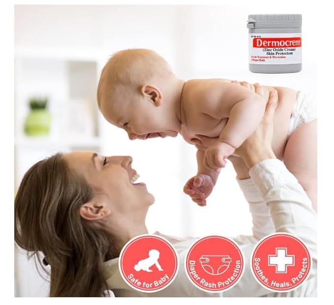 DERMOSOOTHE BABY CREM 4.4 Oz. (125 G) ‐ Diaper Rash Cream for Baby, Soothes, Heals, and Protects, Relief and Treatment of Diaper Rash, Zinc Oxide Cream
