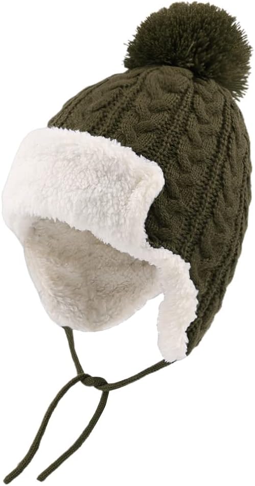Winter Kids Beanie Hat Baby Knitted Hats Fleece Earflap Beanie Windproof Warm Toddler Beanies Boys Girls 0-8 Years