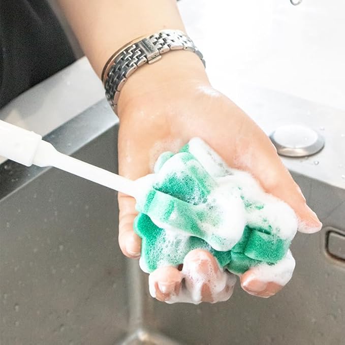 Bottle Soft Brushs Sponge Bottle Brushes Cleaning Brushs Set with Adjustable Handles 2 Pieces, for Wine Glasses and Bottles 2 Pcs Traceless Hook