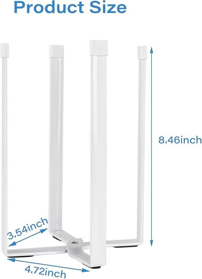 Kitchen Countertop Drying Rack for Bottles, Cups and Plastic Bags - Multifunctional Holder with Shelf and Trash Bag, White