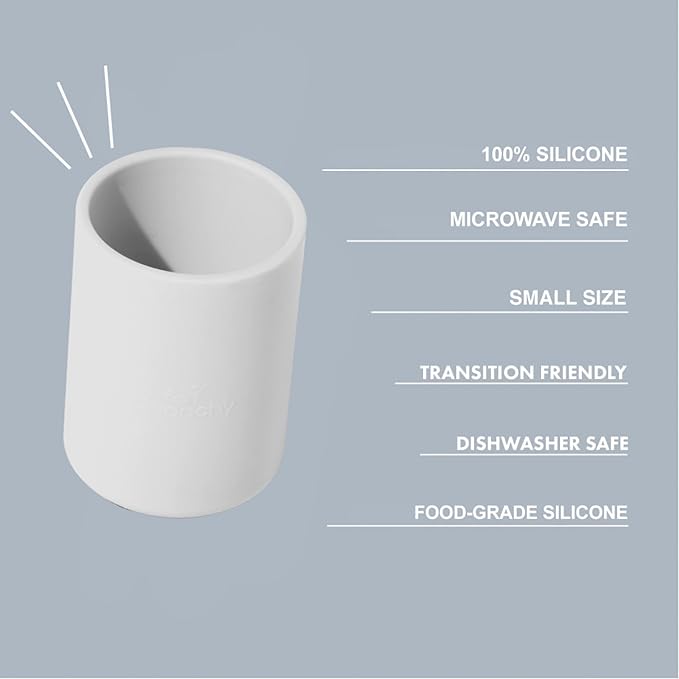 Avanchy Silicone Training Cup – 12 oz Open Cup for Toddlers and Infants – Ideal for Baby Led Weaning and Transitioning from Bottles, Pink