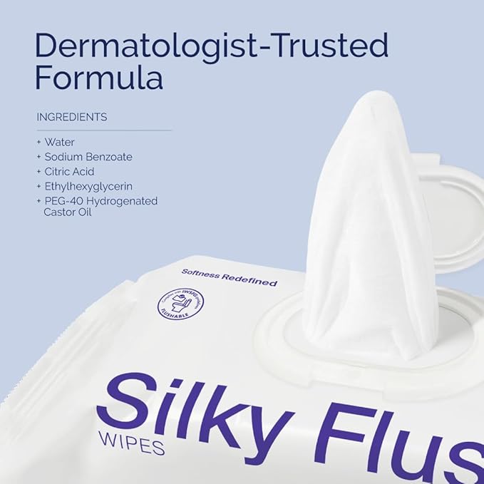 Hoppi Flushable Baby Wipes, 99% Water Hypoallergenic for Sensitive Skin, Plant-Based, Fragrance-Free, Sewer & Septic Safe, Silky Flush Toddler Potty Training Wipes (224 Count, 4 Packs)