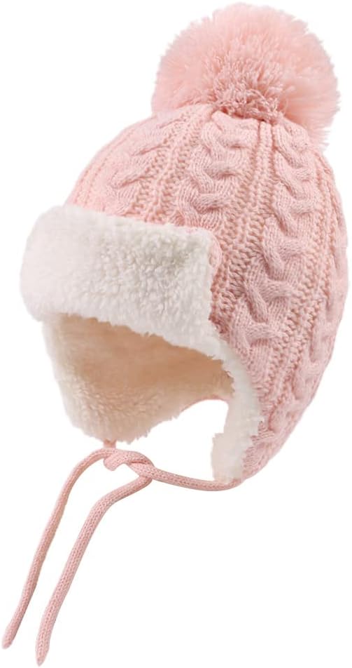 Winter Kids Beanie Hat Baby Knitted Hats Fleece Earflap Beanie Windproof Warm Toddler Beanies Boys Girls 0-8 Years