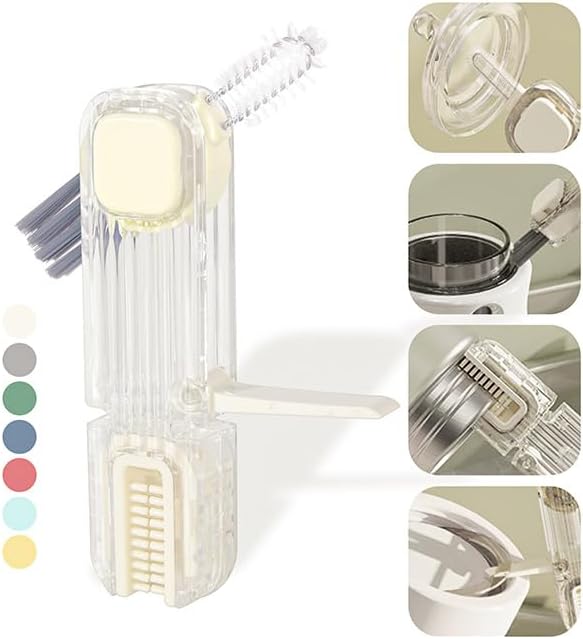 4 in 1 Cup Lid Gap Cleaning Brush, Multifunctional Insulation Bottle Cleaning Tools, Mutipurpose Tiny Silicone Cup Holder Cleaner, Home Kitchen Cleaning Tools