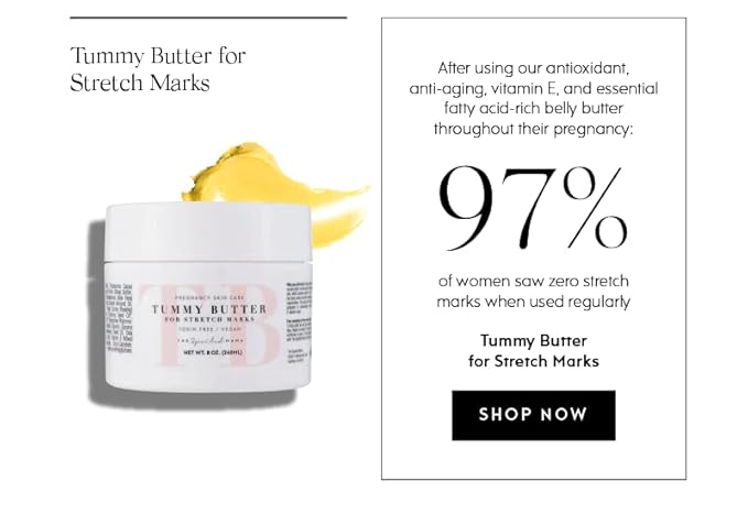 The Spoiled Mama Tummy Butter Stretch Mark Prevention Cream | Safe for Pregnancy | Non-Toxic | Vegan | Made in USA | OBGYN Formulated | Hydrating Body Cream Butter Lotion
