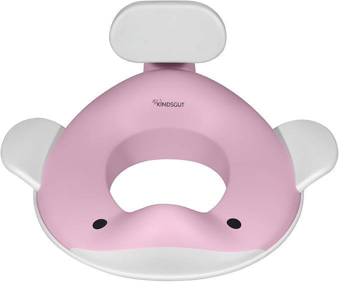 Kindsgut Potty Training Seat in whale design, designed in Germany, suitable for all toilet shapes non-slip toilet seat, Delicate Pink