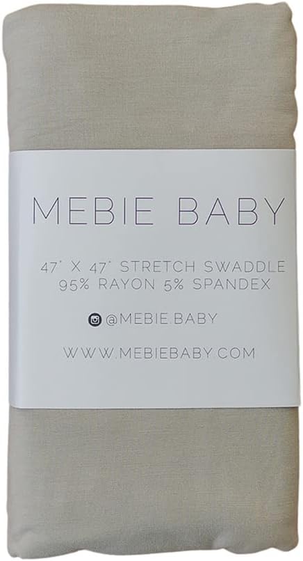 Mebie Baby Oatmeal Stretch Swaddle, Modern and Neutral Swaddle Blanket for Baby Girl or Boy, Soft Baby Blankets, Newborn Swaddle Blanket, 0-3 Month, Comfy Wrap, Baby Essentials & Gifts (47" x 47")