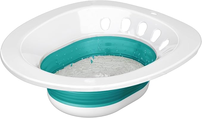 Pochik Sitz Bath for Toilet Seat, Sitz Baths for Hemorrhoids and Postpartum Care, Yoni Steam Seat, Collapsible Basin for Epsom Salt Soak, Sits Bath Kit for Women - Green