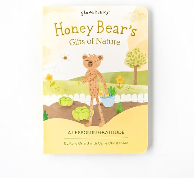 Slumberkins Honey Bear Snuggler & 2 Board Books Complete Set Bundle | Promotes Gratitude, Respect & Sharing | Social Emotional Tools for Ages 0+ (Honey Bear Snuggler Plush + 2 Board Books)