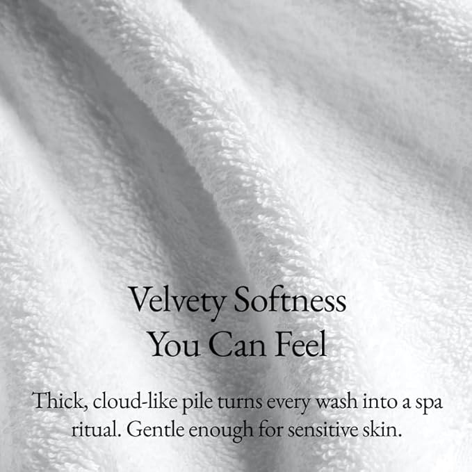 Italic Serene Ultraplush Cotton Towel Set, 4-Piece, 2 Bath Towels + 2 Hand Towels, White, Large, 800GSM, 100% Cotton, Heavy Duty, Resort Grade Towels (White)