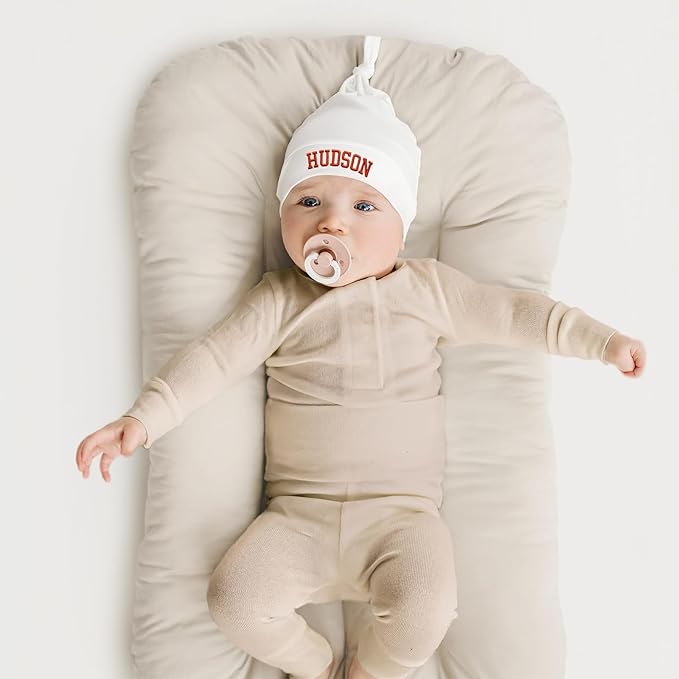 Personalized Newborn Hospital Baby Newborn Hats 3PC Set Knot Beanie Hats Soft for Infant Baby Girls Boys Caps 0-6 Months