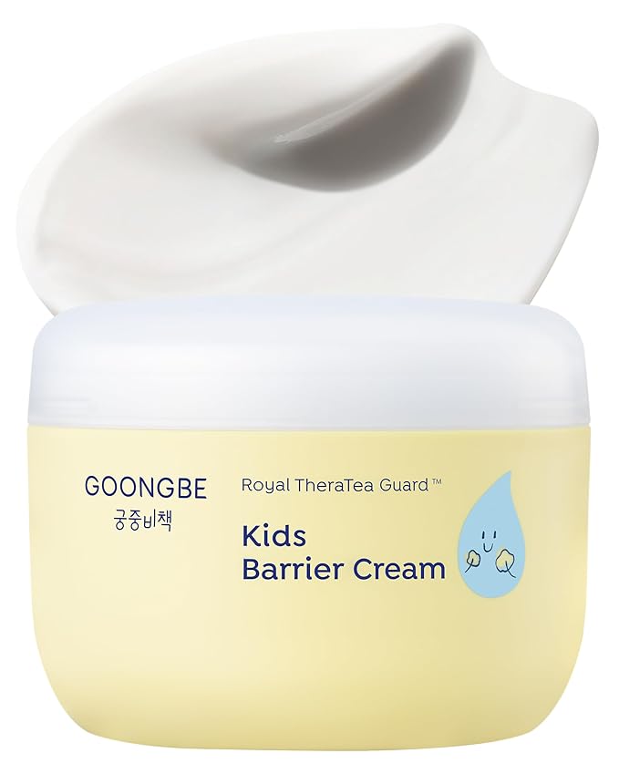 GOONGBE Kids' Barrier Cream - Korean Kids Daily Intensive Moisturizing Cream for Face and Body - Improves Skin Barrier & Soothing Rough Skin with Cica and Panthenol - Allergen Free Scent, 6.08 oz.