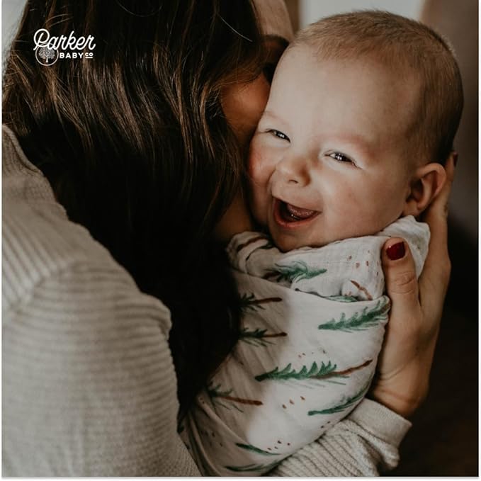Parker Baby Swaddle Blankets - 3 Pack of 100% Cotton Muslin Swaddle Blankets for Boys - Timber Set