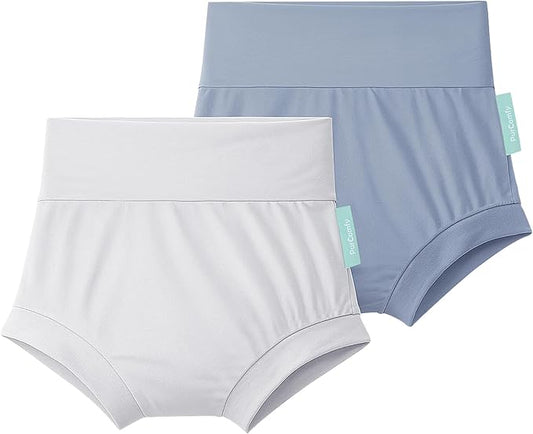 Baby Bloomers Bummies, Soft Bamboo Viscose High Waist Belly Shorts & Diaper Cover for Infant Toddler Girls Boys, 2-Pack