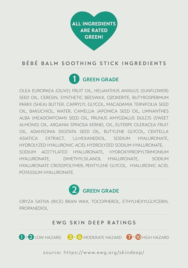 NOTHING FITS BUT Vegan Soothing & Hydrating Bebe Baby Balm Stick - EWG Green
