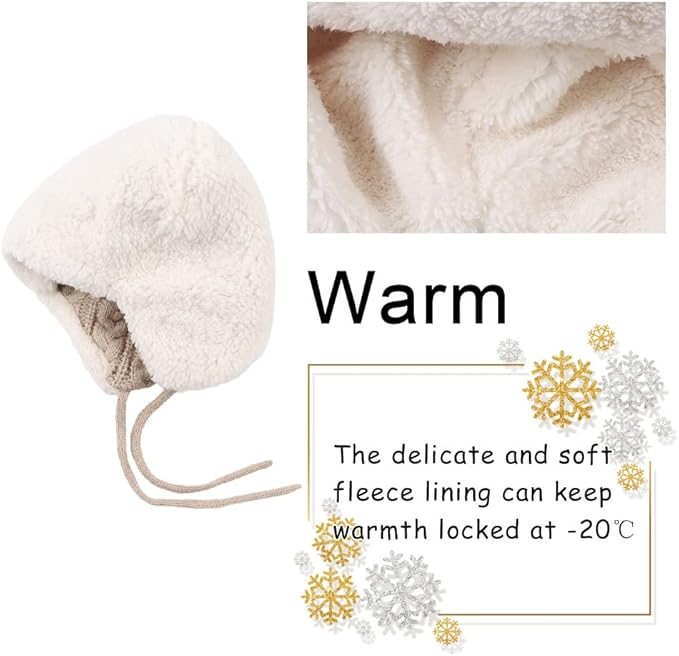 Winter Kids Beanie Hat Baby Knitted Hats Fleece Earflap Beanie Windproof Warm Toddler Beanies Boys Girls 0-8 Years