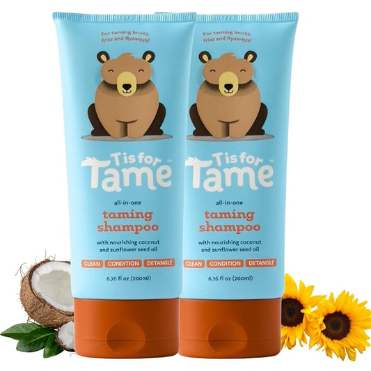 T is for Tame Baby Shampoo - Plant Based & All-Natural, Pediatrician and Dermatologist Tested, Specially Crafted for your Baby's Gentle Hair - Pack of 2