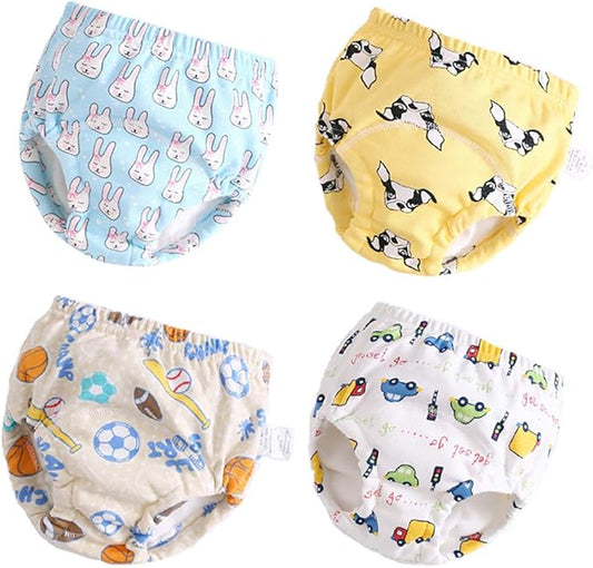 Toddler Potty Training Pants 4 Pack,Cotton Training Underwear Size 2T,3T,4T,Waterproof Underwear for Kids