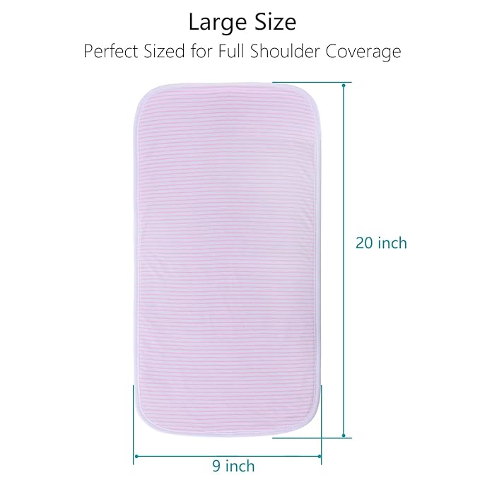 Hakochia Burp Cloths for Baby Boy & Girl Organic Cotton Large Unisex Burp Clothes Extra Absorbent Soft Neutral Burping Rags Spit Up Cloth Sets for Newborns 8 Pack (E)