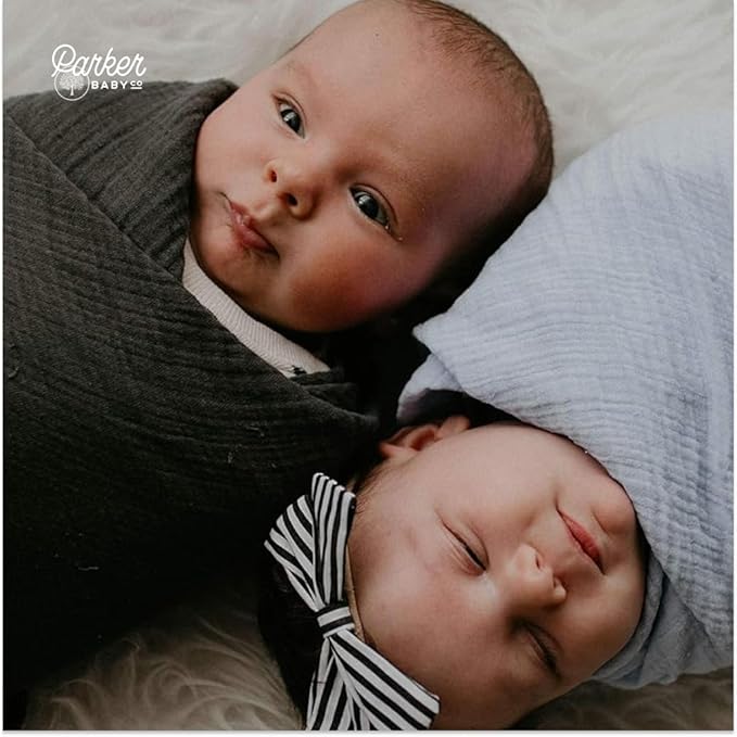 Parker Baby Swaddle Blankets - 3 Pack of 100% Cotton Muslin Swaddle Blankets for Baby Girls - Blossom Set