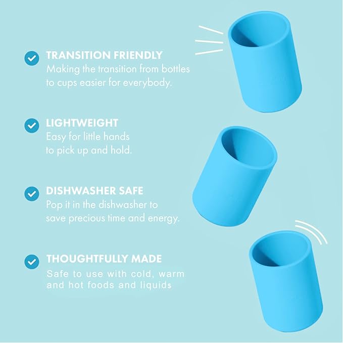 Avanchy Silicone Training Cup – 12 oz Open Cup for Toddlers and Infants – Ideal for Baby Led Weaning and Transitioning from Bottles, Pink