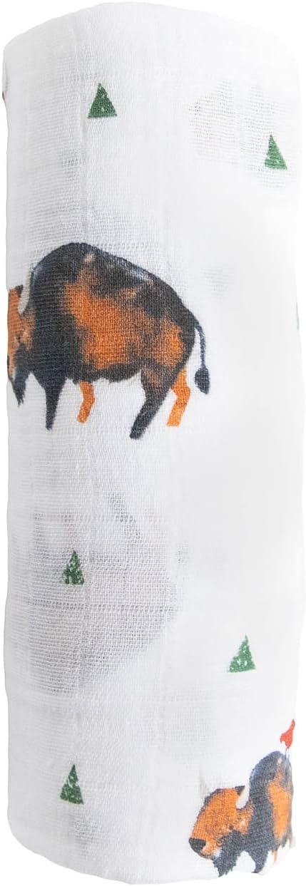 Little Unicorn Premium Cotton Swaddle Baby Blanket | Breathable Fabric | for swaddling, Play, Nursing & More (Bison)