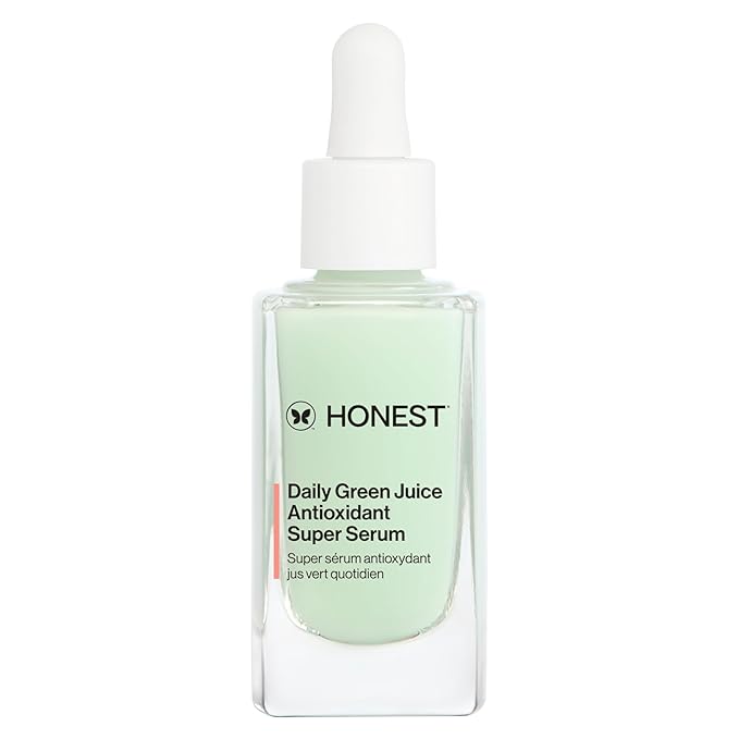 Honest Beauty Daily Green Juice Antioxidant Super Serum | Improves Skin Tone + Texture | Gentle for Sensitive Skin, Fragrance Free, Vegan | 1 fl oz