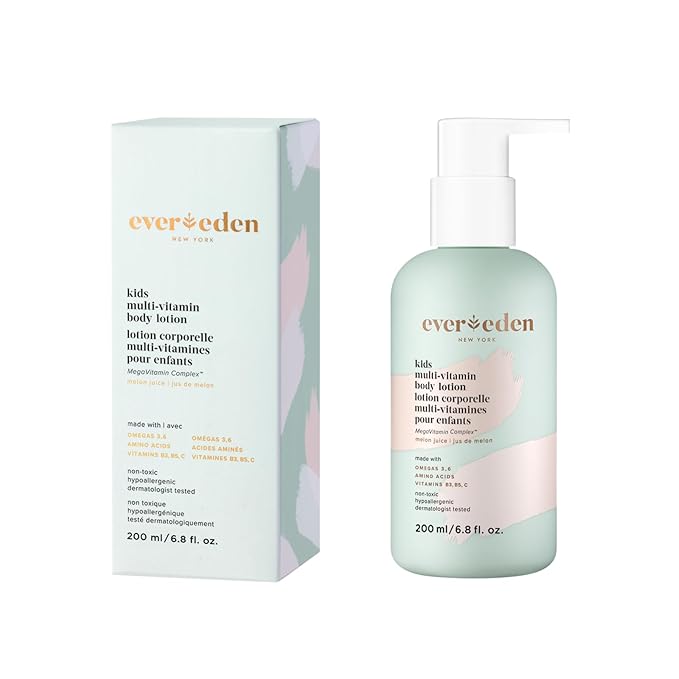 Evereden Kids Multi-Vitamin Body Lotion (6.8 fl.oz., Melon Juice): Gentle & Non-Toxic Moisturizing Kids Lotion | Nourishing & Protective Lotion for Kids