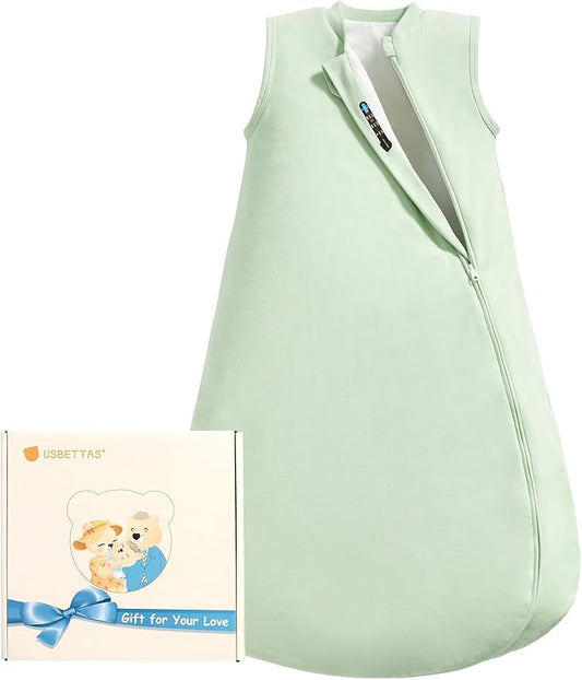 1.0 Tog 2.5 Tog Baby Sleep Sack, 100% Cotton Baby Sleeping Bag 3-24M, 2-Way Zipper Baby Wearable Blanket