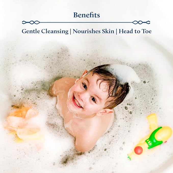 Blue Nectar Baby Wash for Bath with Organic Ghee | Gentle Cleanser Body Wash for Kids | Top to Toe Wash for Baby with Natural Moisturizer (6.76 Fl Oz, 9 Herbs)
