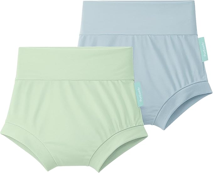 Baby Bloomers Bummies, Soft Bamboo Viscose High Waist Belly Shorts & Diaper Cover for Infant Toddler Girls Boys, 2-Pack