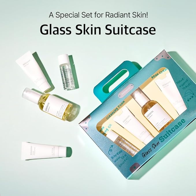 mixsoon Glass Skin Suit Case Best Seller Set (4Items Includes) Skincare Kit Moisturizing For Glow Skin Care Routine Gifts Korean Glass Skin (0.67 Fl.Ozl+0.67 Fl.Oz+0.50 Fl.Oz+1.6 Fl.Oz)